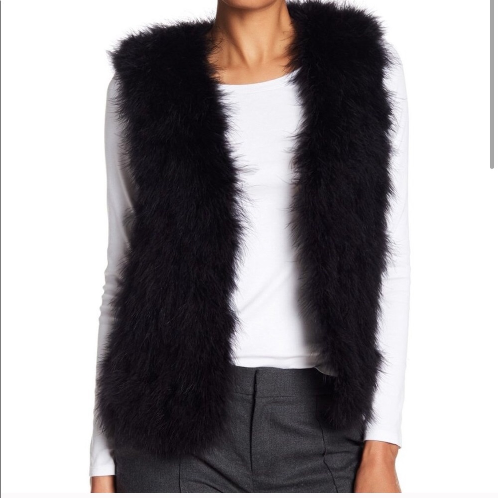 Club Monaco black feather vest